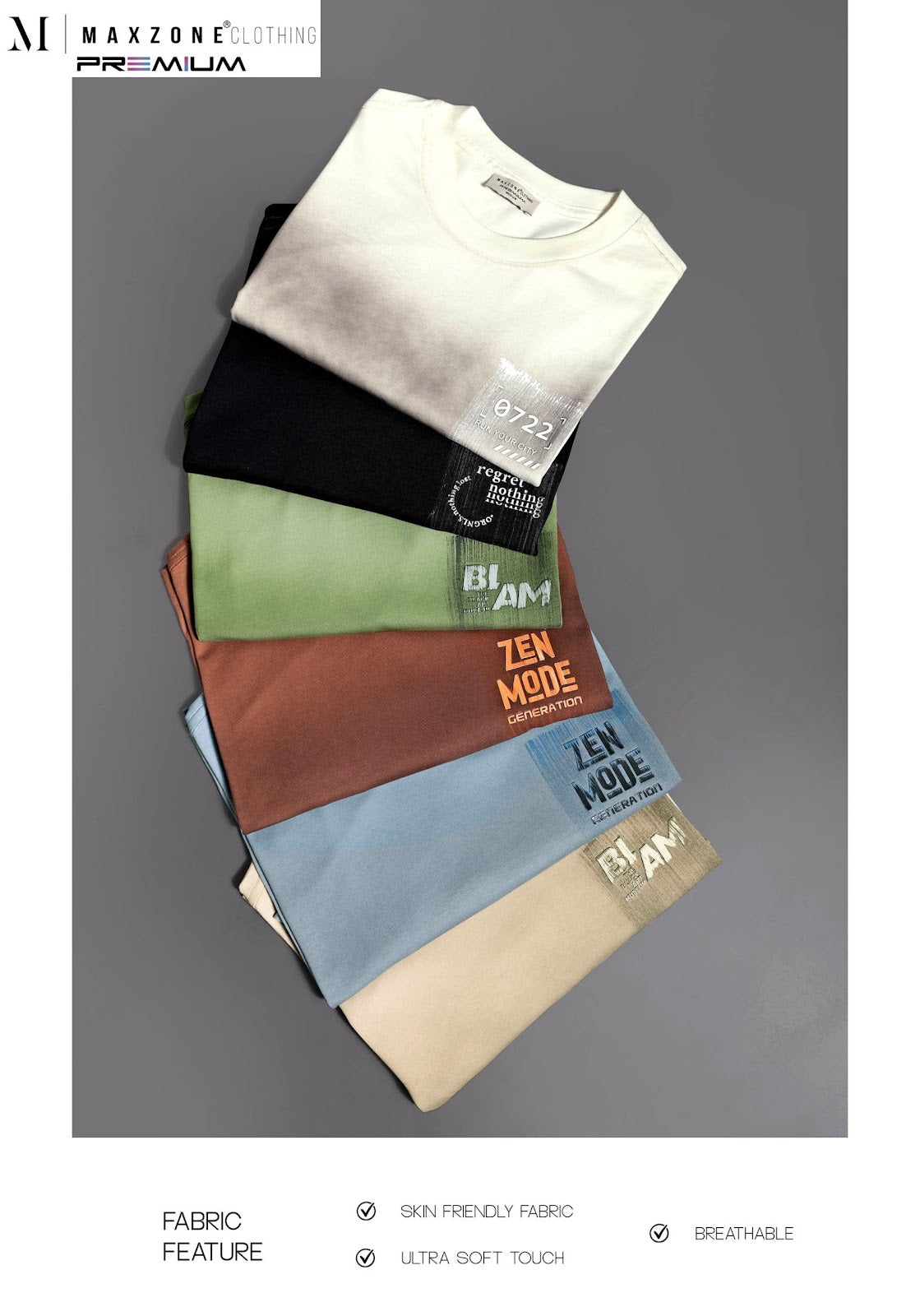 Iho K013 2859 Oversize Maxzone Clothing Cotton Mens Tshirts Exporter India