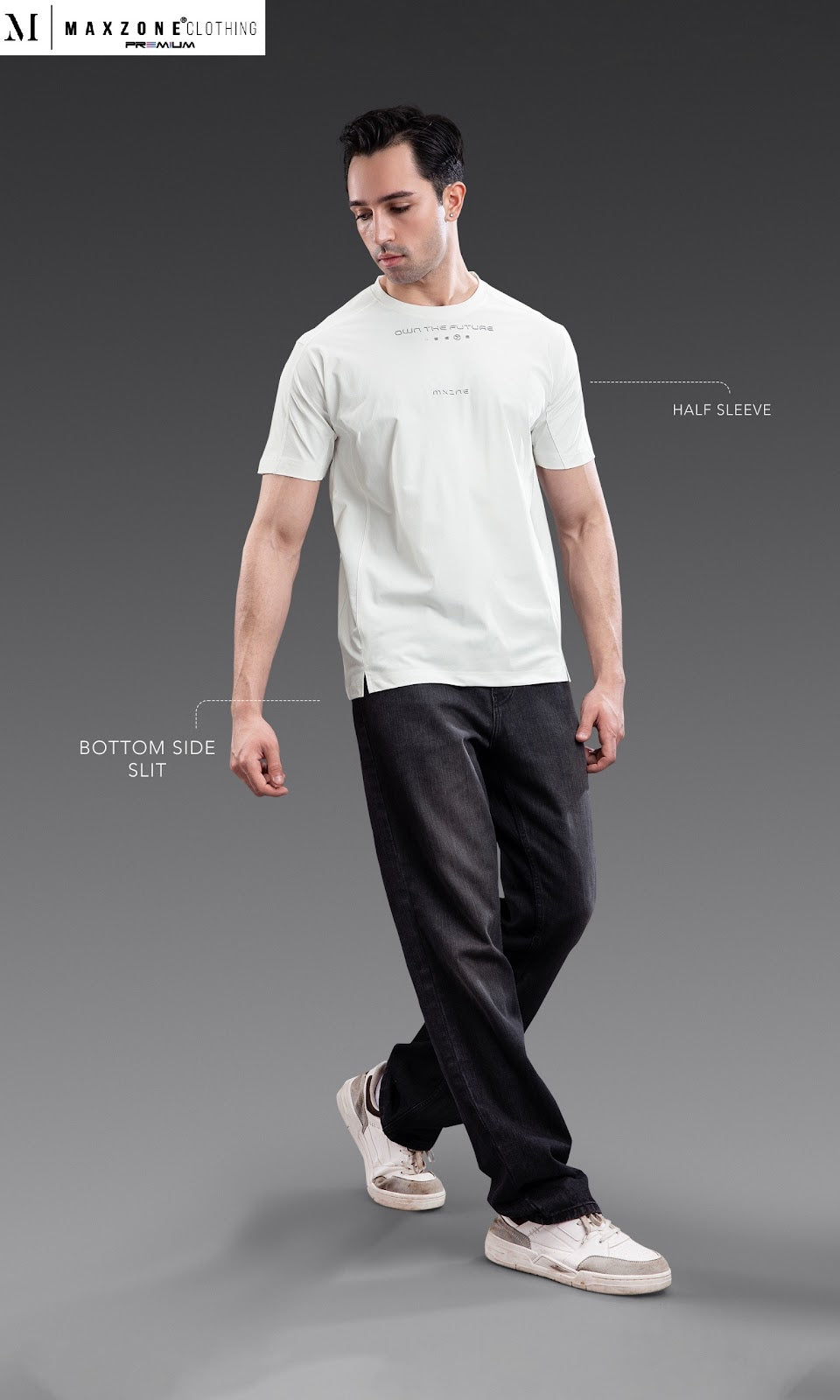 Iho K036 2864 Drop Shoulder Maxzone Clothing Cotstretch Mens Tshirts Wholesaler Gujarat