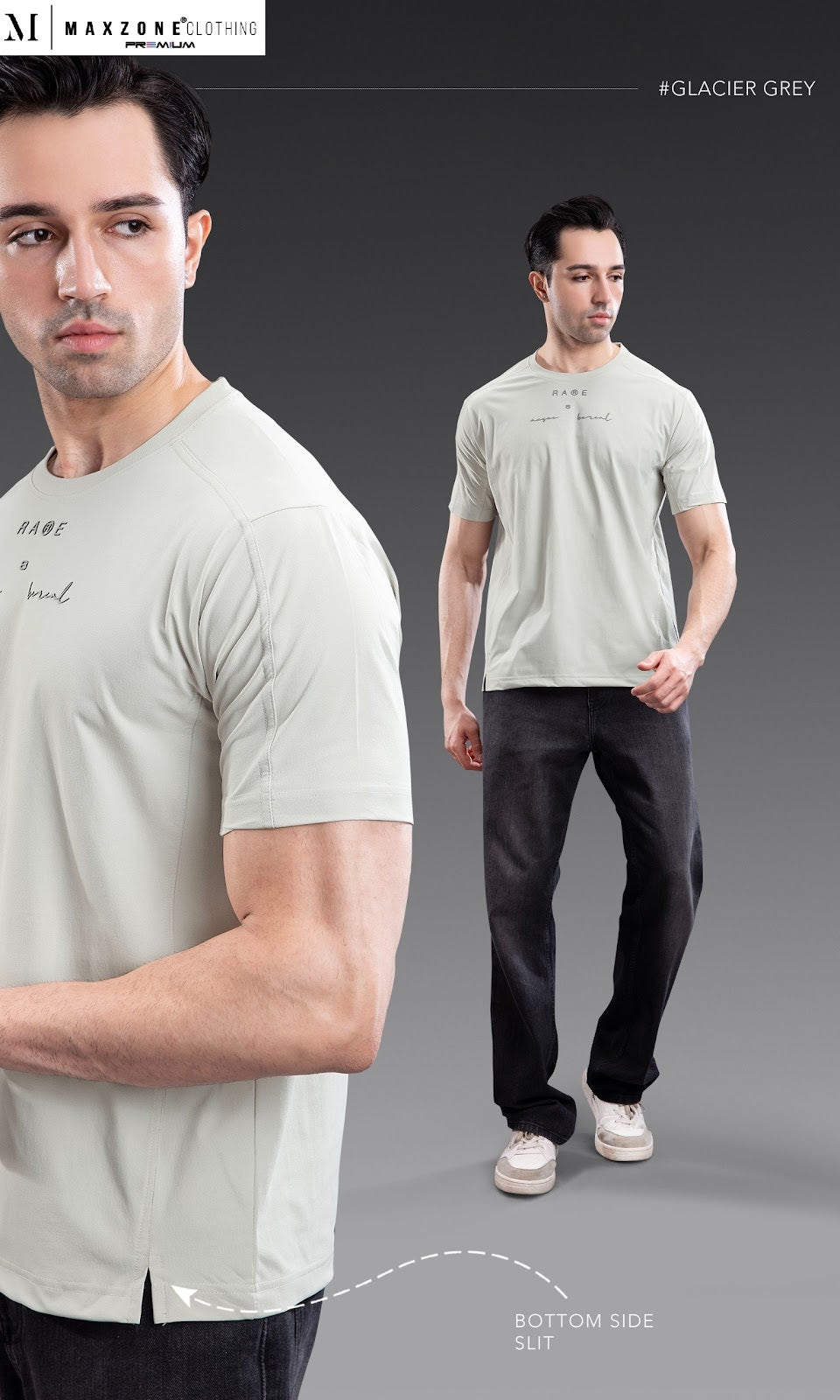 Iho K036 2864 Drop Shoulder Maxzone Clothing Cotstretch Mens Tshirts Wholesaler Gujarat