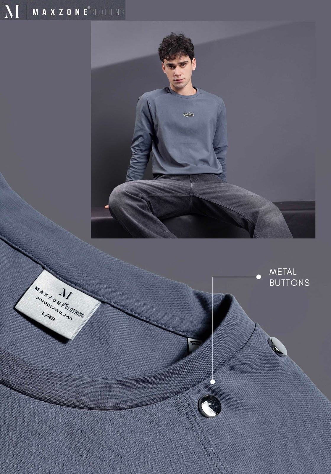 Iho K054 2910 Full Sleeves Maxzone Clothing Canvas Mens Tshirts Wholesale Price
