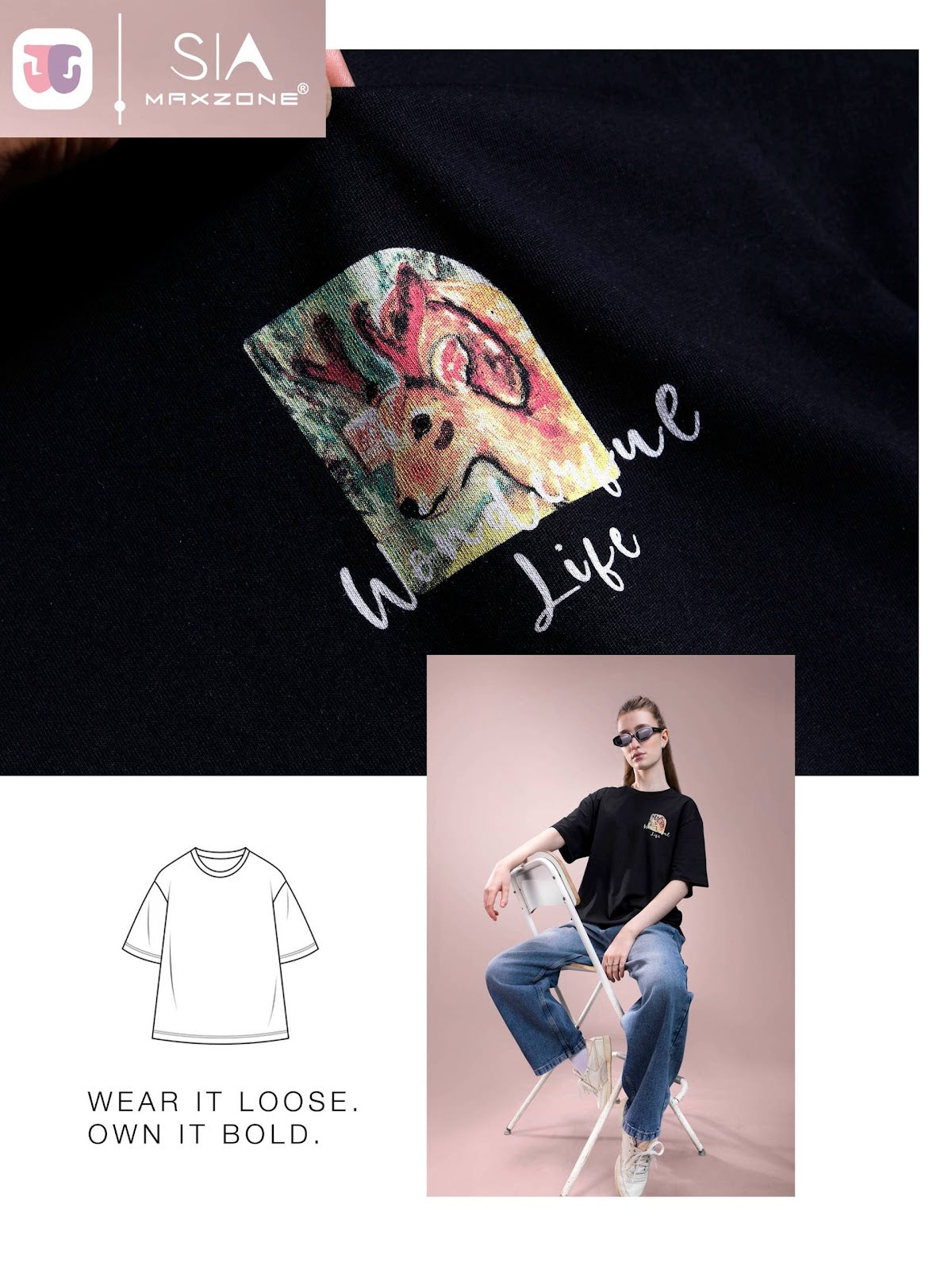 Iho K065 2891 Maxzone Clothing Cotton Women Oversized Tshirt Supplier