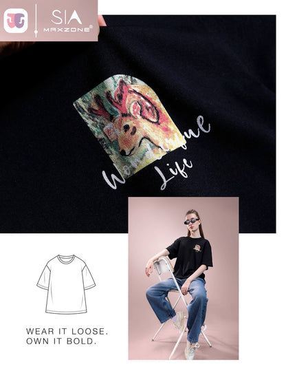 Iho K065 2891 Maxzone Clothing Cotton Women Oversized Tshirt Supplier
