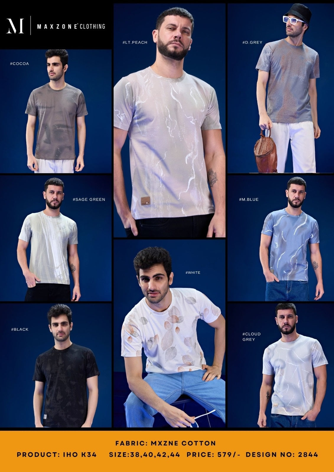 Iho K34 Dn 2844 Maxzone Clothing Cotton Mens Tshirts Supplier