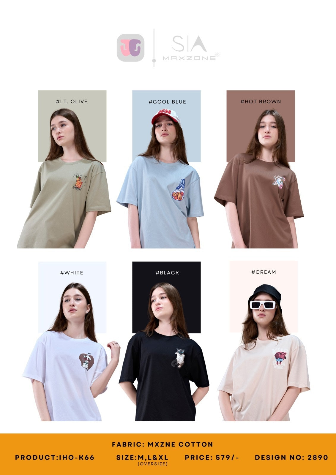 Iho K66 Oversized Maxzone Clothing Cotton Women Oversized Tshirt Wholesale