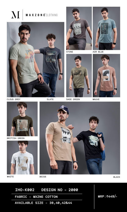 Iho K 002 Dn 2000 Maxzone Clothing Cotton Mens Tshirts Supplier Ahmedabad