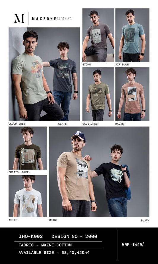Iho K 002 Dn 2000 Maxzone Clothing Cotton Mens Tshirts Supplier Ahmedabad
