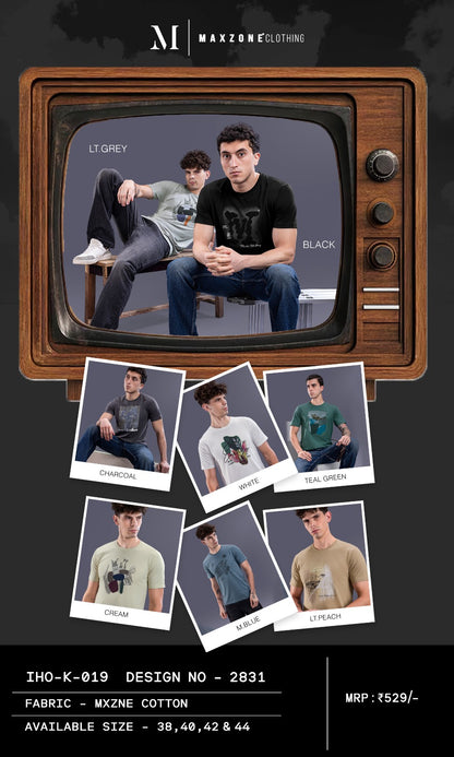 Iho K 019 2831 Maxzone Clothing Cotton Mens Tshirts Supplier Gujarat