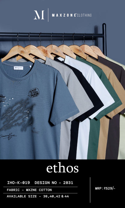 Iho K 019 2831 Maxzone Clothing Cotton Mens Tshirts Supplier Gujarat
