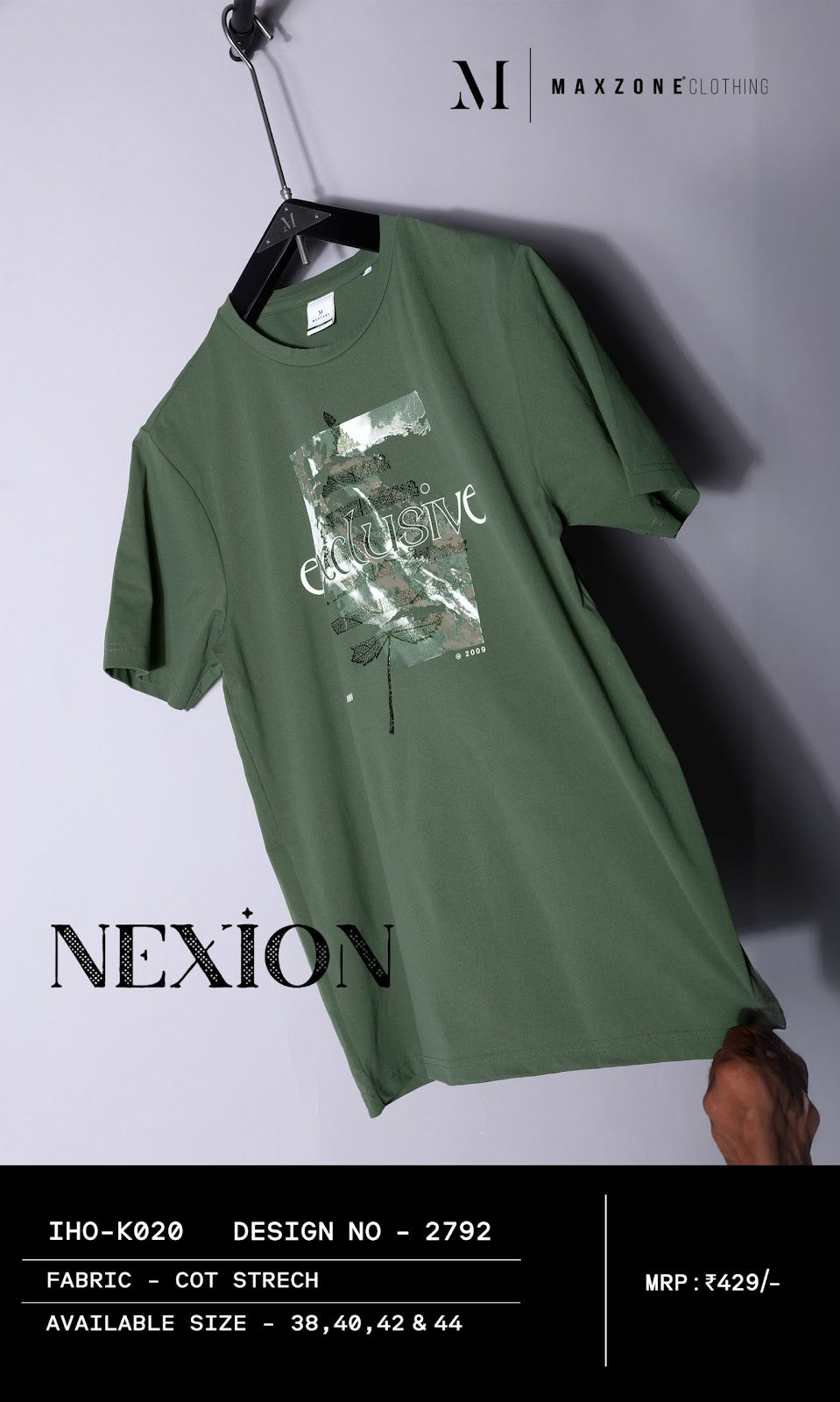 Iho K 020 Dn 2792 Maxzone Clothing Cot Stretch Mens Tshirts Exporter Ahmedabad