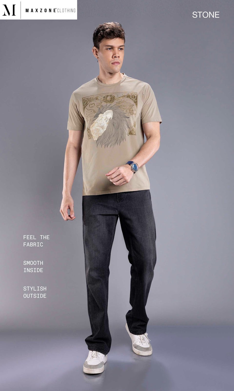 Iho K 021 Dn 2793 Maxzone Clothing Cot Stretch Mens Tshirts Exporter Gujarat