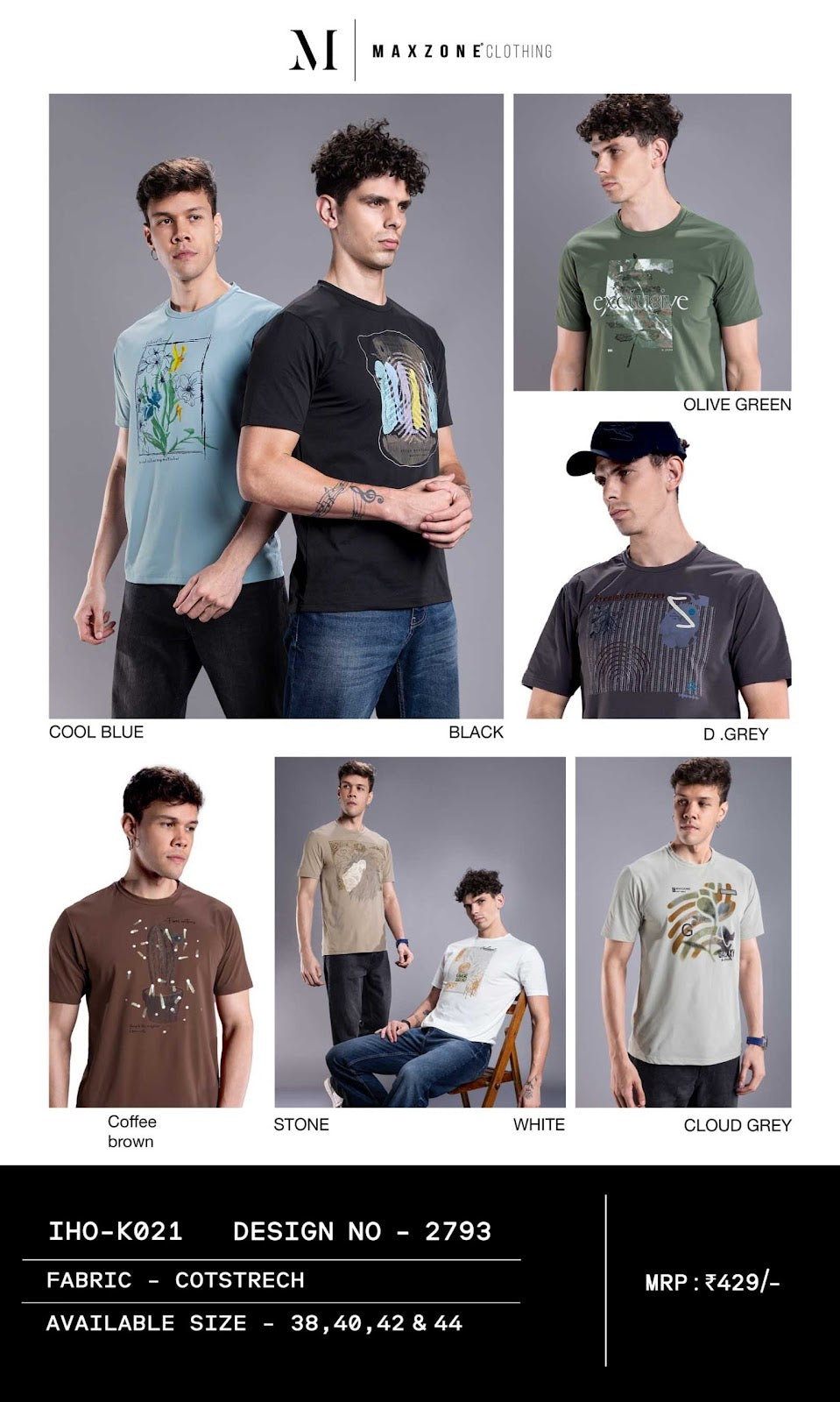 Iho K 021 Dn 2793 Maxzone Clothing Cot Stretch Mens Tshirts Exporter Gujarat