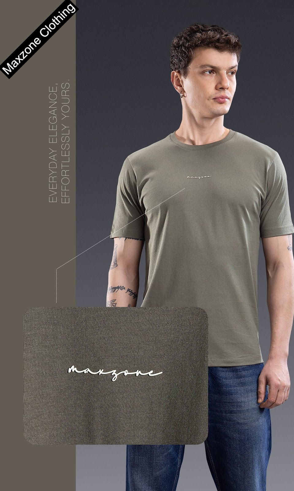 Iho K 030 2836 Maxzone Clothing Cotton Mens Tshirts Manufacturer Gujarat