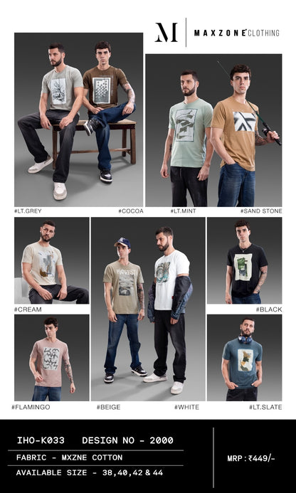 Iho K 033 Dn 2000 Maxzone Clothing Cotton Mens Tshirts Manufacturer Ahmedabad