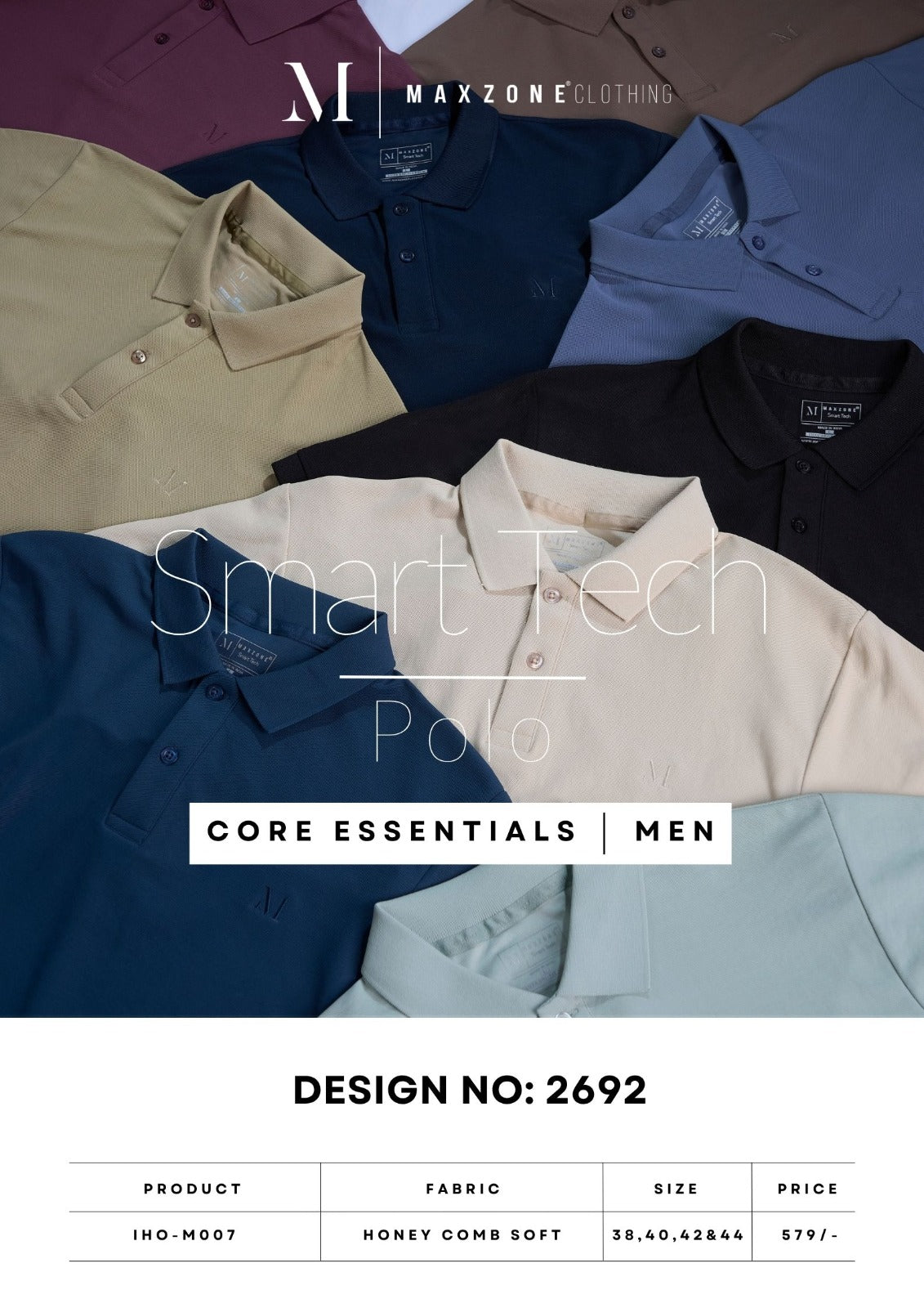 Iho M007 Dn 2692 Maxzone Clothing Honey Comb Mens Tshirts Exporter India