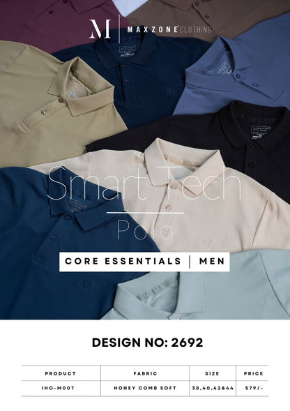 Iho M007 Dn 2692 Maxzone Clothing Honey Comb Mens Tshirts Exporter India