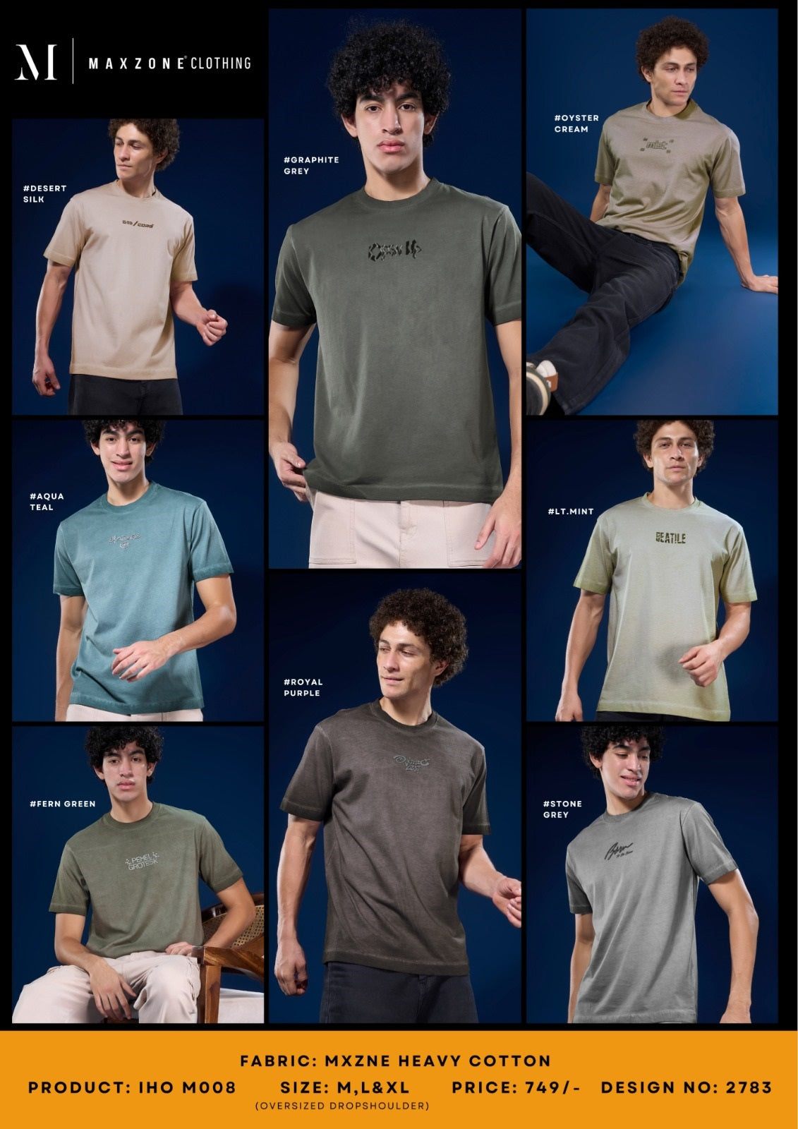 Iho M008 Dn 2783 Maxzone Clothing Cotton Mens Tshirts Exporter India