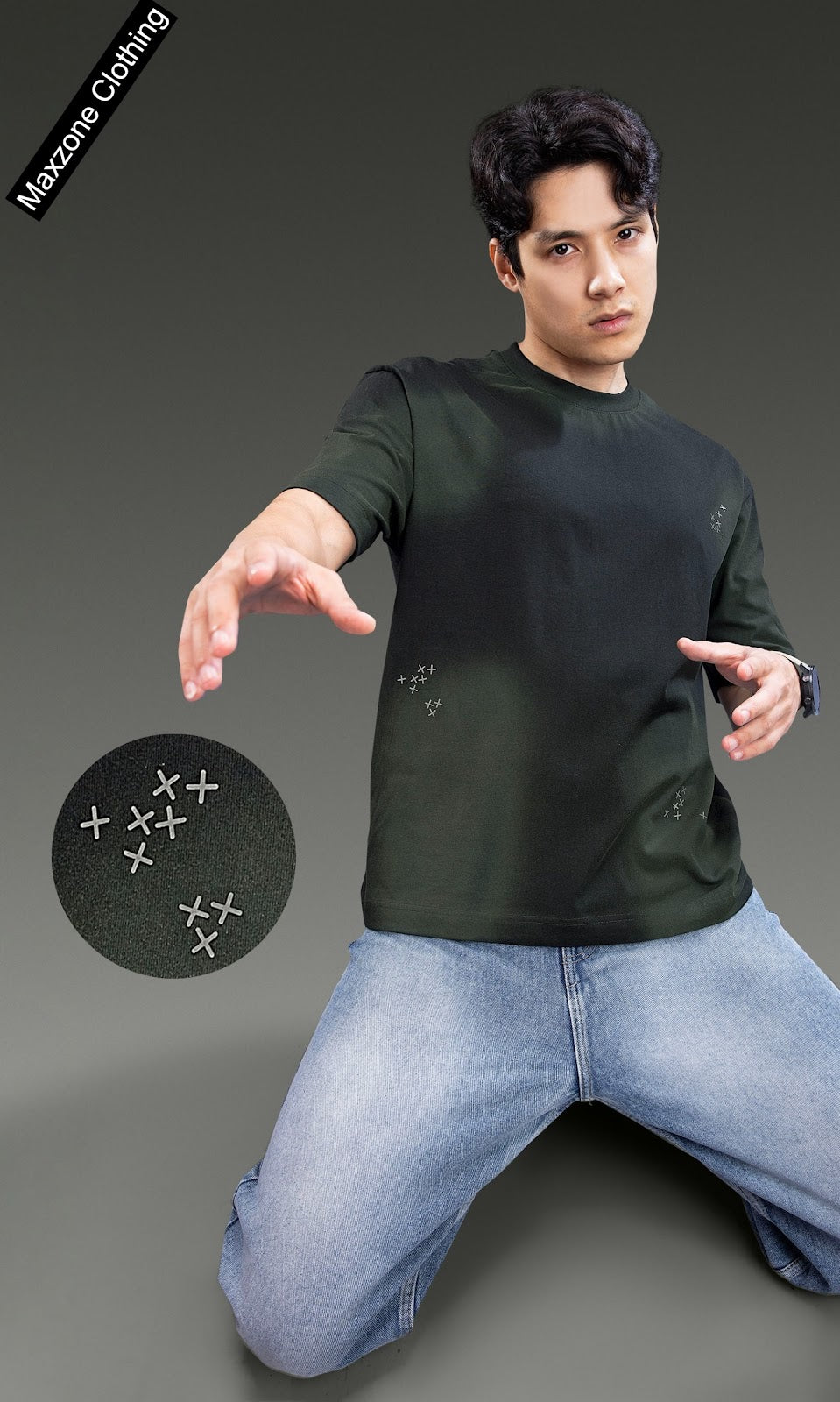 Iho M021 2850 Oversize Maxzone Clothing Cotton Mens Tshirts Manufacturer
