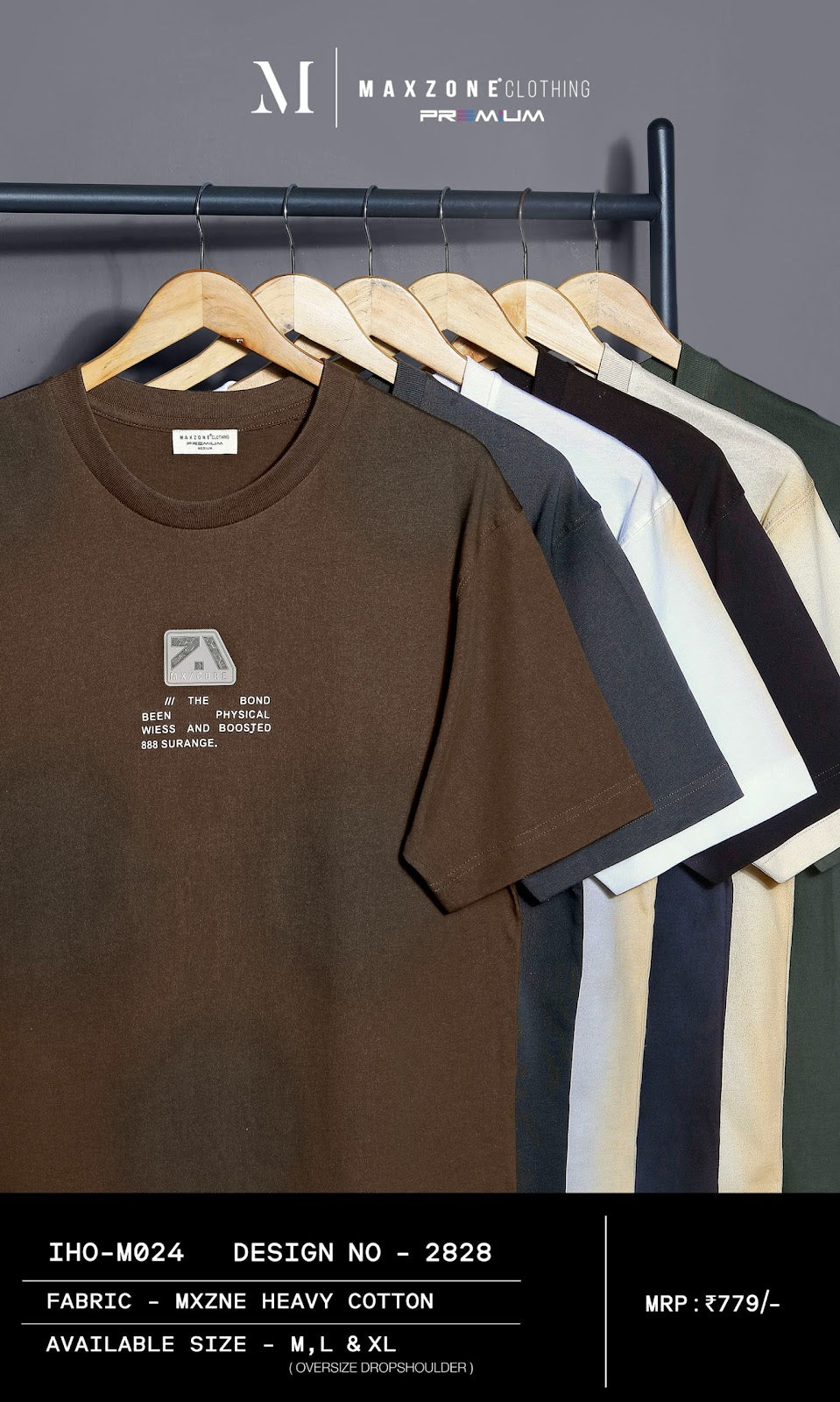 Iho M024 2828 Oversize Maxzone Clothing Cotton Mens Tshirts Wholesaler India