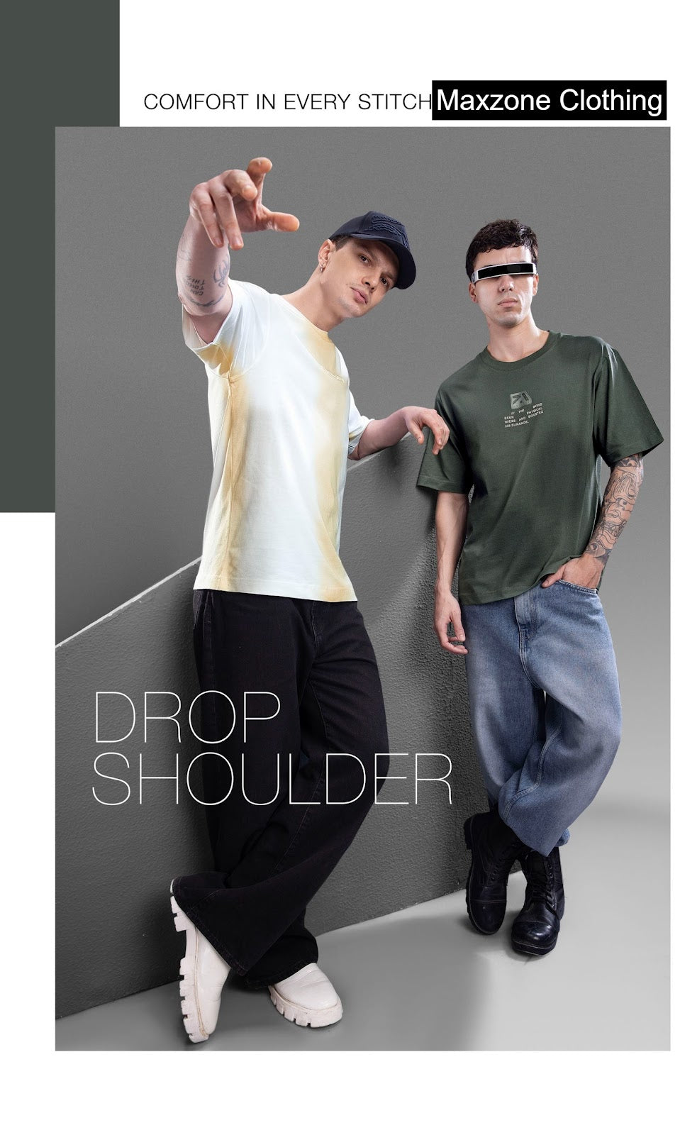 Iho M024 2828 Oversize Maxzone Clothing Cotton Mens Tshirts Wholesaler India