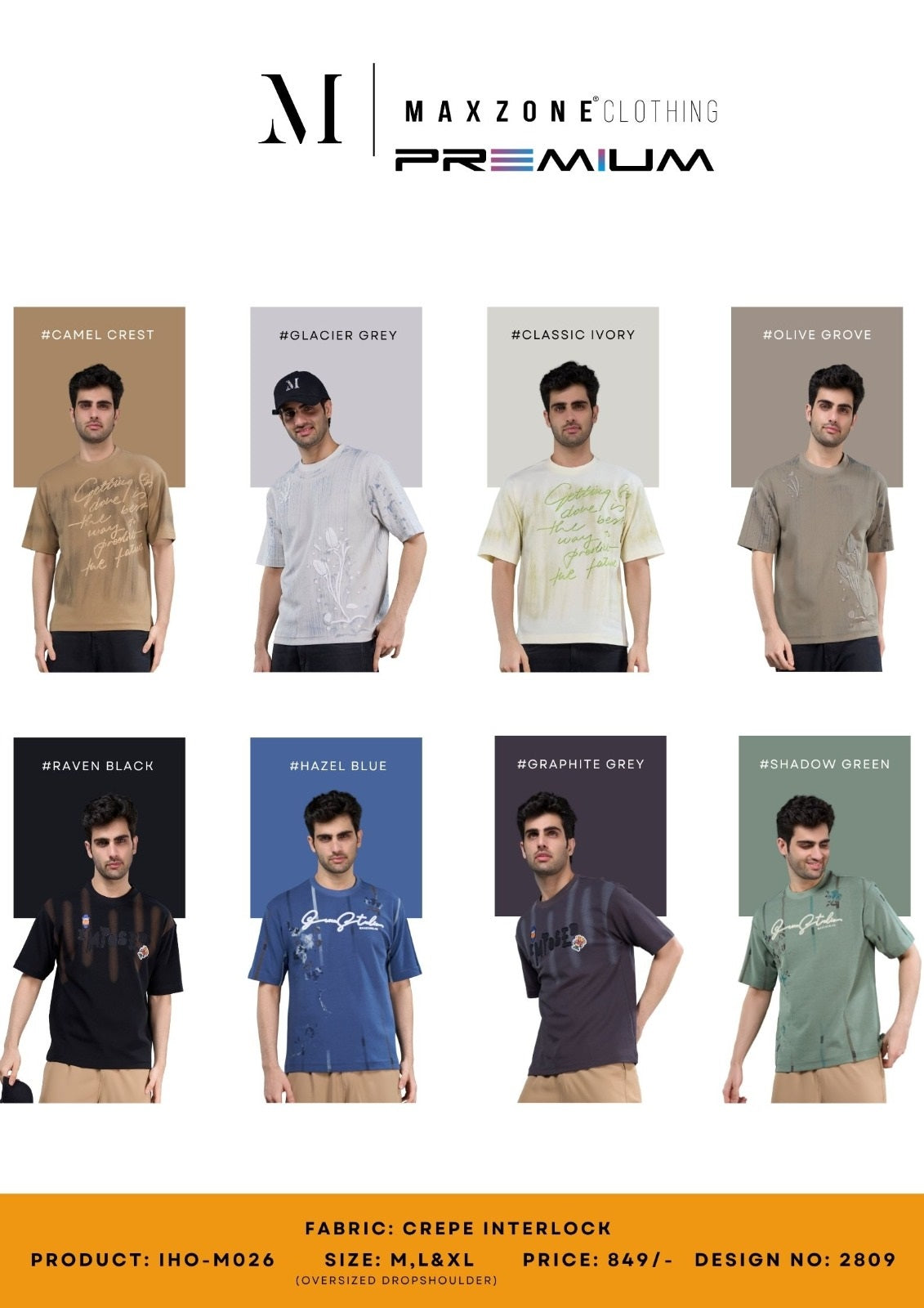 Iho M026 Dn 2809 Maxzone Clothing Crape Interlock Mens Tshirts Exporter India