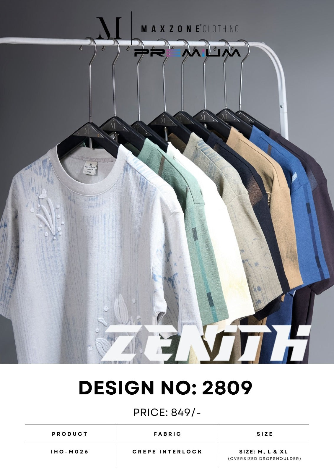 Iho M026 Dn 2809 Maxzone Clothing Crape Interlock Mens Tshirts Exporter India