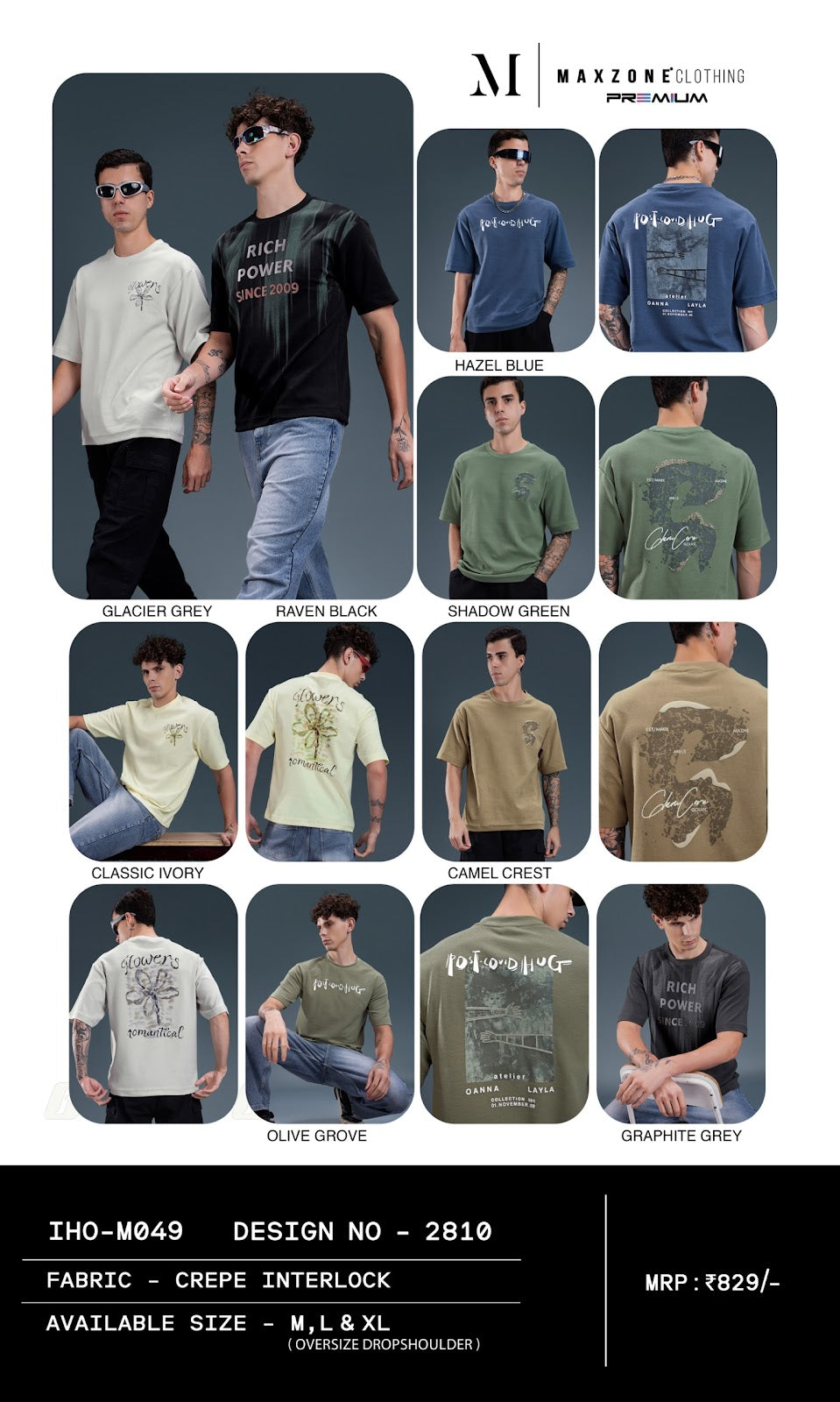 Iho M049 2810 Maxzone Clothing Interlock Mens Tshirts Wholesaler