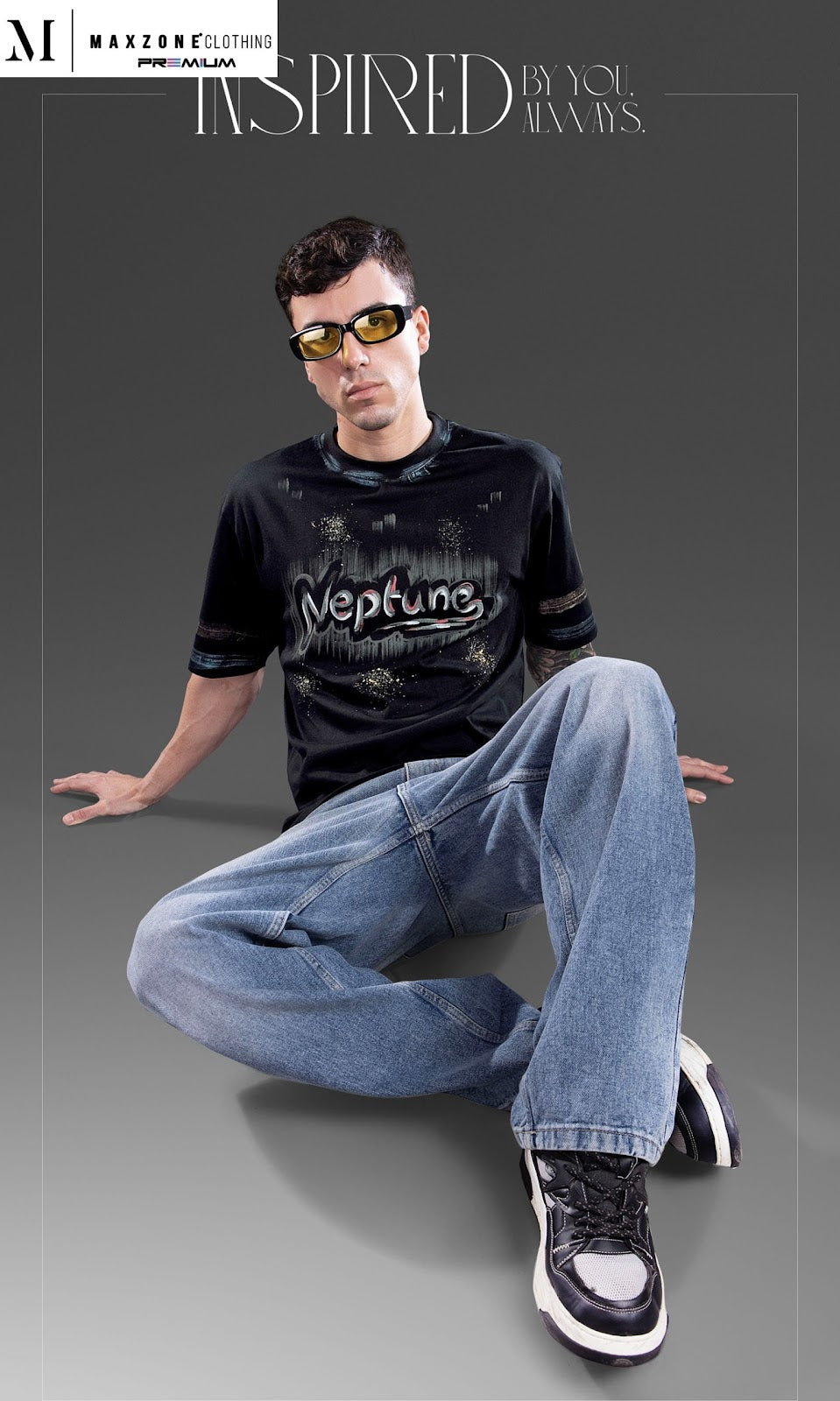 Iho M050 2851 Oversized Maxzone Clothing Heavy Cotton Mens Tshirts Exporter Ahmedabad