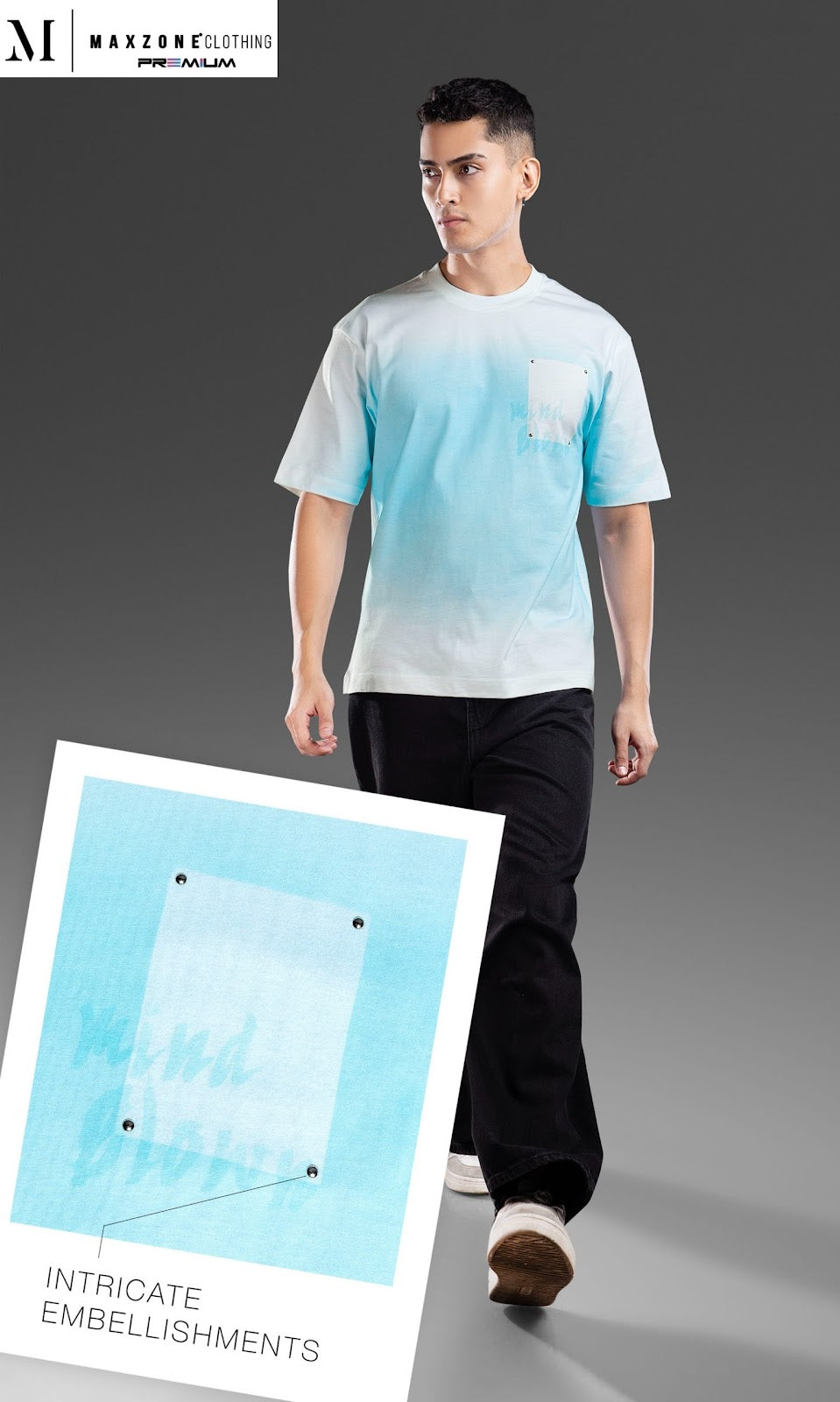 Iho M050 2851 Oversized Maxzone Clothing Heavy Cotton Mens Tshirts Exporter Ahmedabad