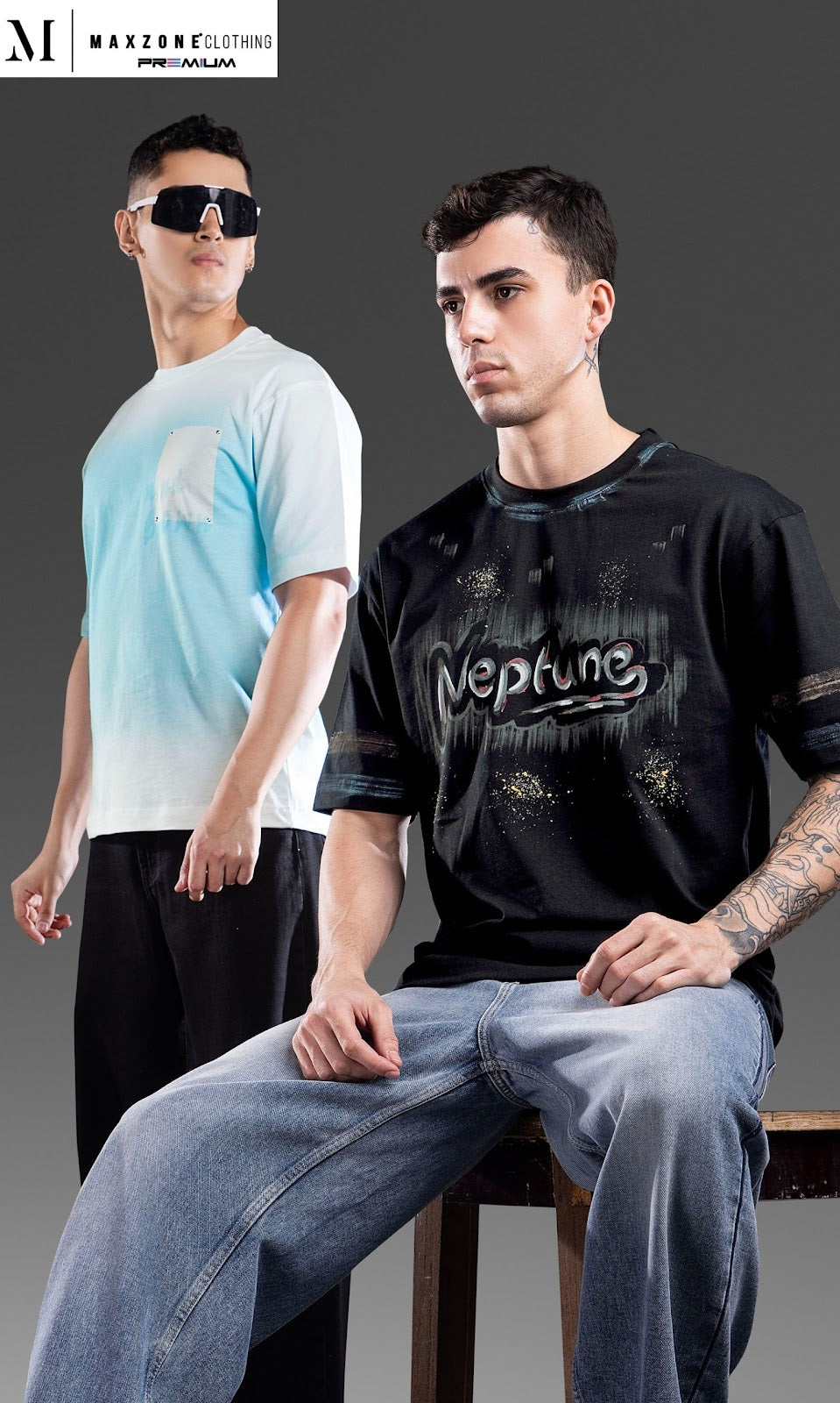 Iho M050 2851 Oversized Maxzone Clothing Heavy Cotton Mens Tshirts Exporter Ahmedabad