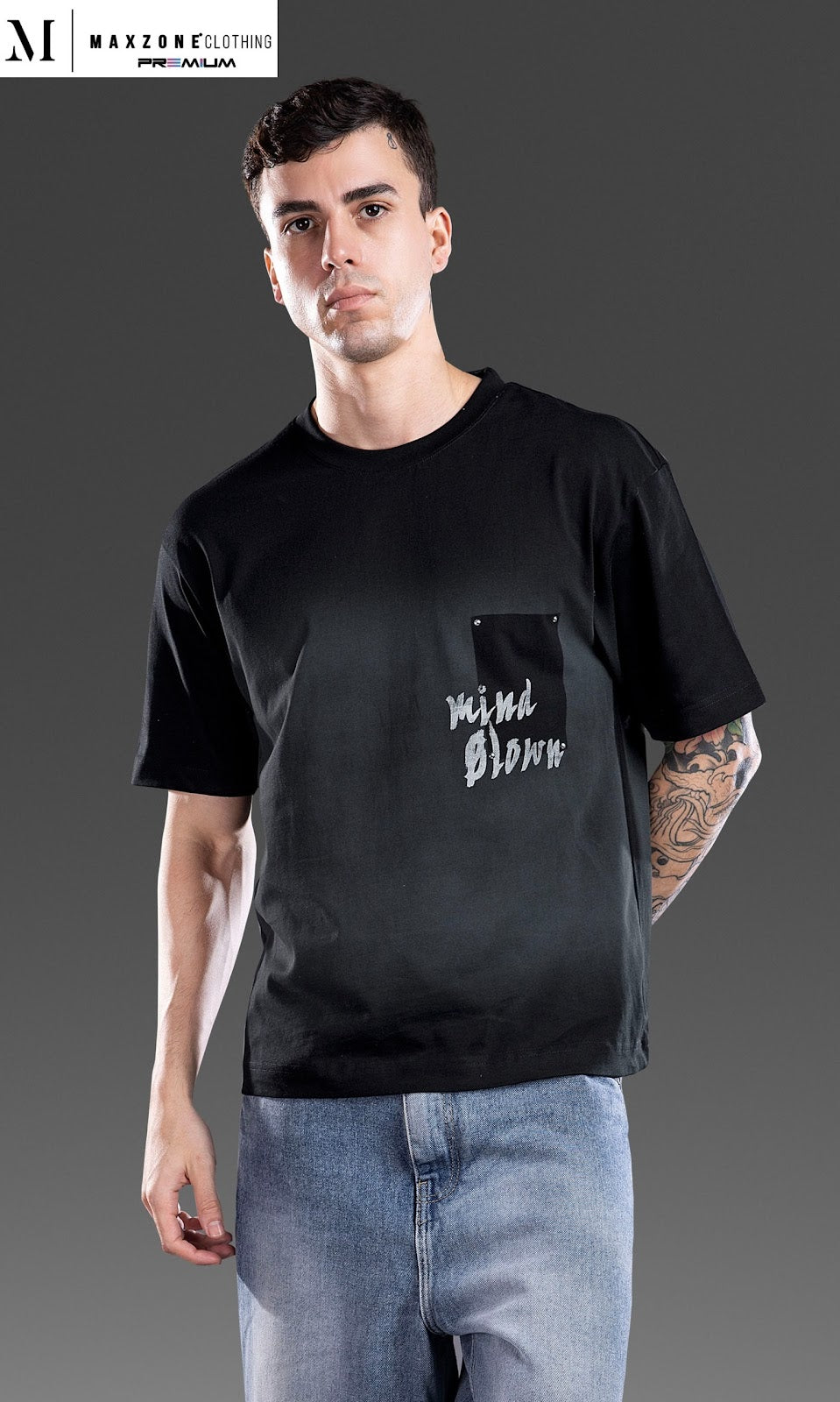 Iho M050 2851 Oversized Maxzone Clothing Heavy Cotton Mens Tshirts Exporter Ahmedabad