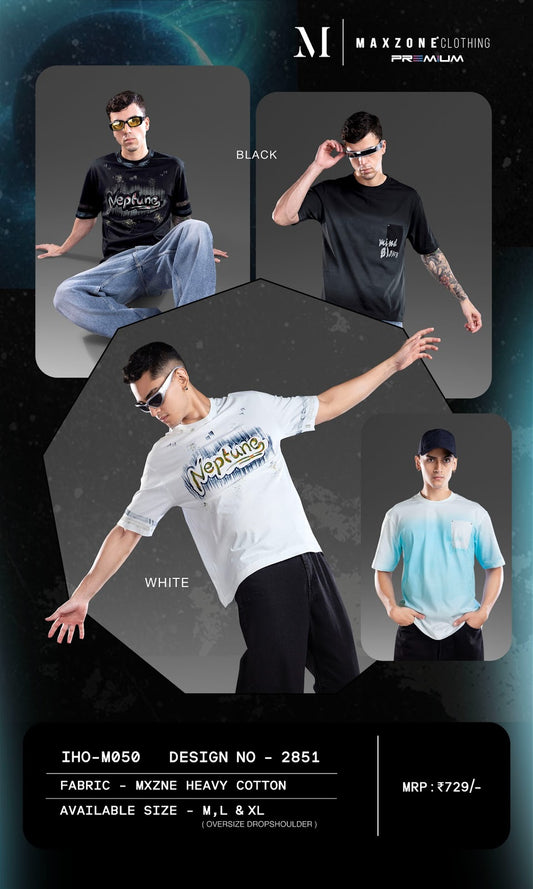 Iho M050 2851 Oversized Maxzone Clothing Heavy Cotton Mens Tshirts Exporter Ahmedabad