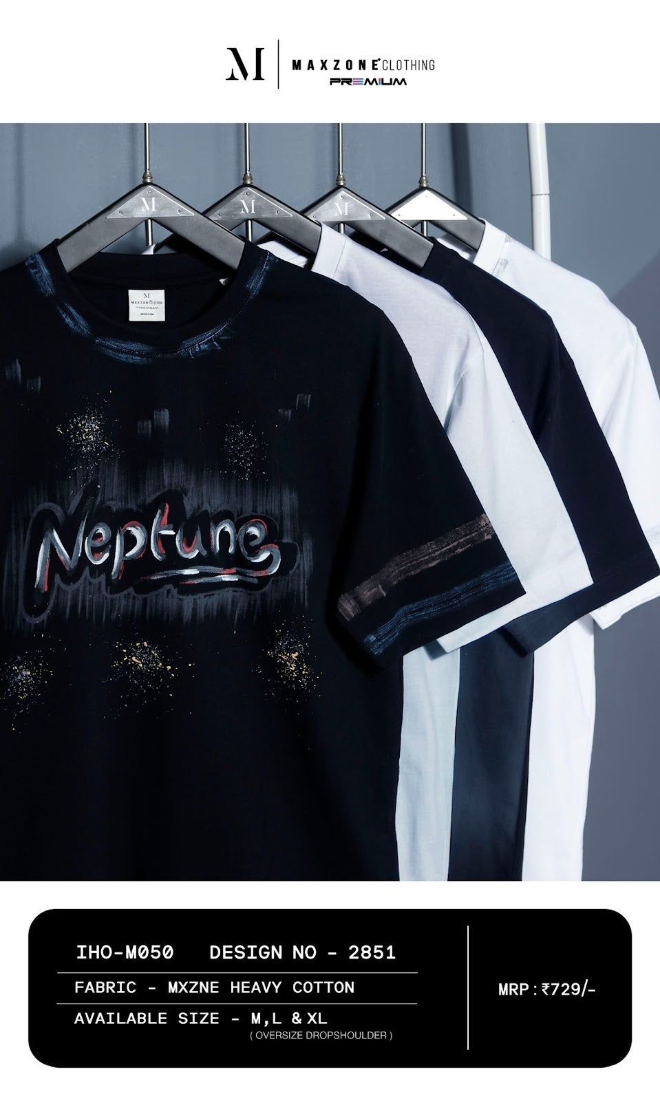 Iho M050 2851 Oversized Maxzone Clothing Heavy Cotton Mens Tshirts Exporter Ahmedabad