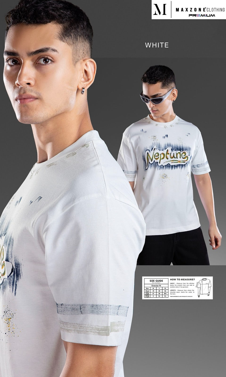 Iho M050 2851 Oversized Maxzone Clothing Heavy Cotton Mens Tshirts Exporter Ahmedabad