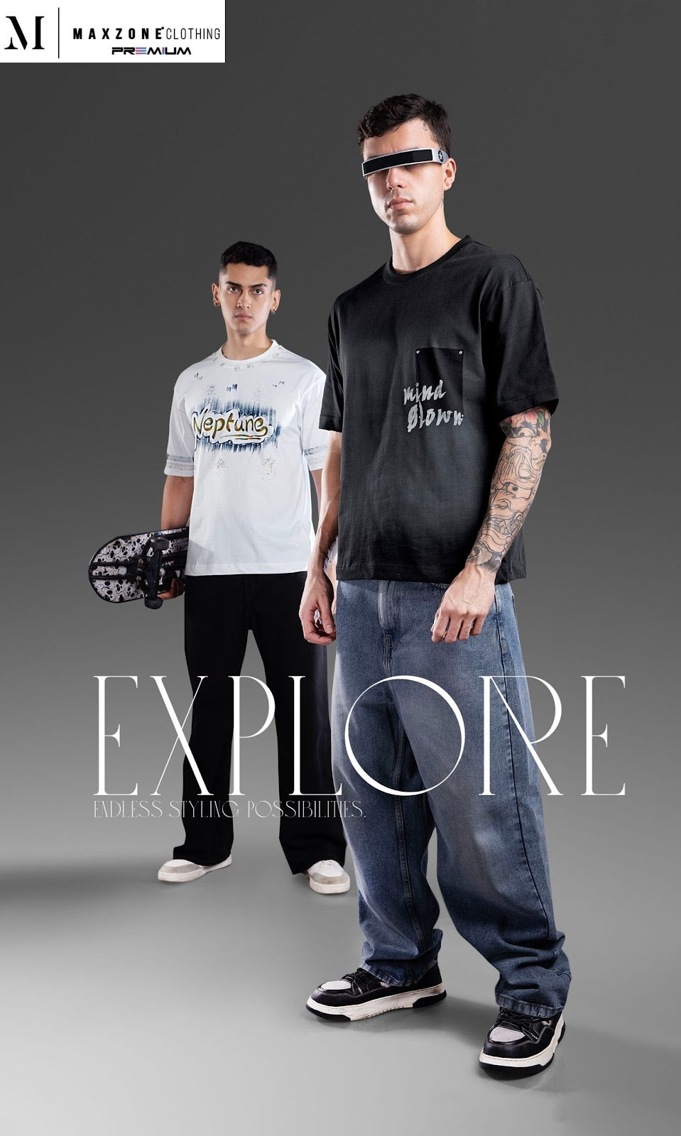 Iho M050 2851 Oversized Maxzone Clothing Heavy Cotton Mens Tshirts Exporter Ahmedabad