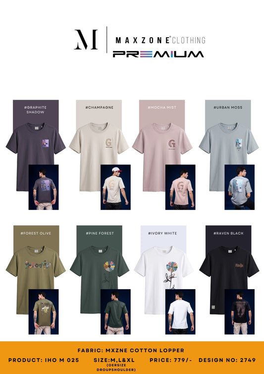 Iho M 025 Dn 2749 Maxzone Clothing Cotton Looper Mens Tshirts Wholesale