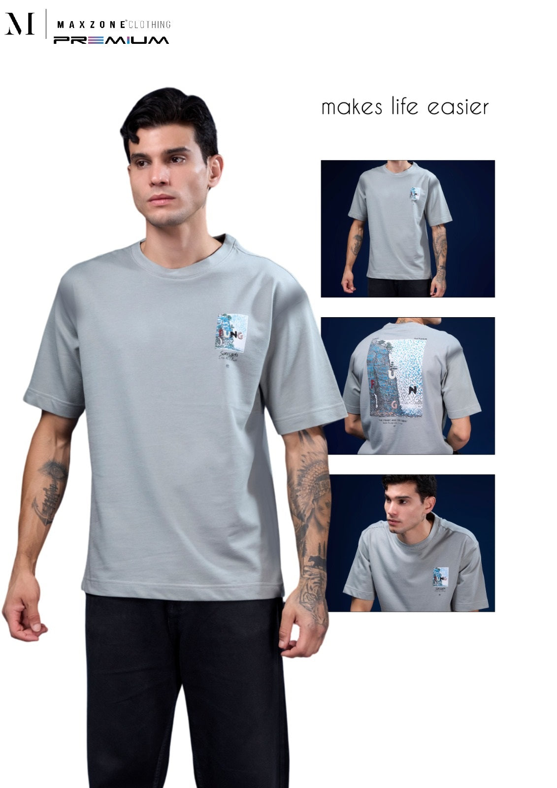 Iho M 025 Dn 2749 Maxzone Clothing Cotton Looper Mens Tshirts Wholesale