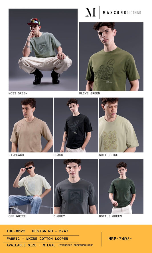Iho M 22 Dn 2747 Maxzone Clothing Cotton Looper Mens Tshirts Supplier