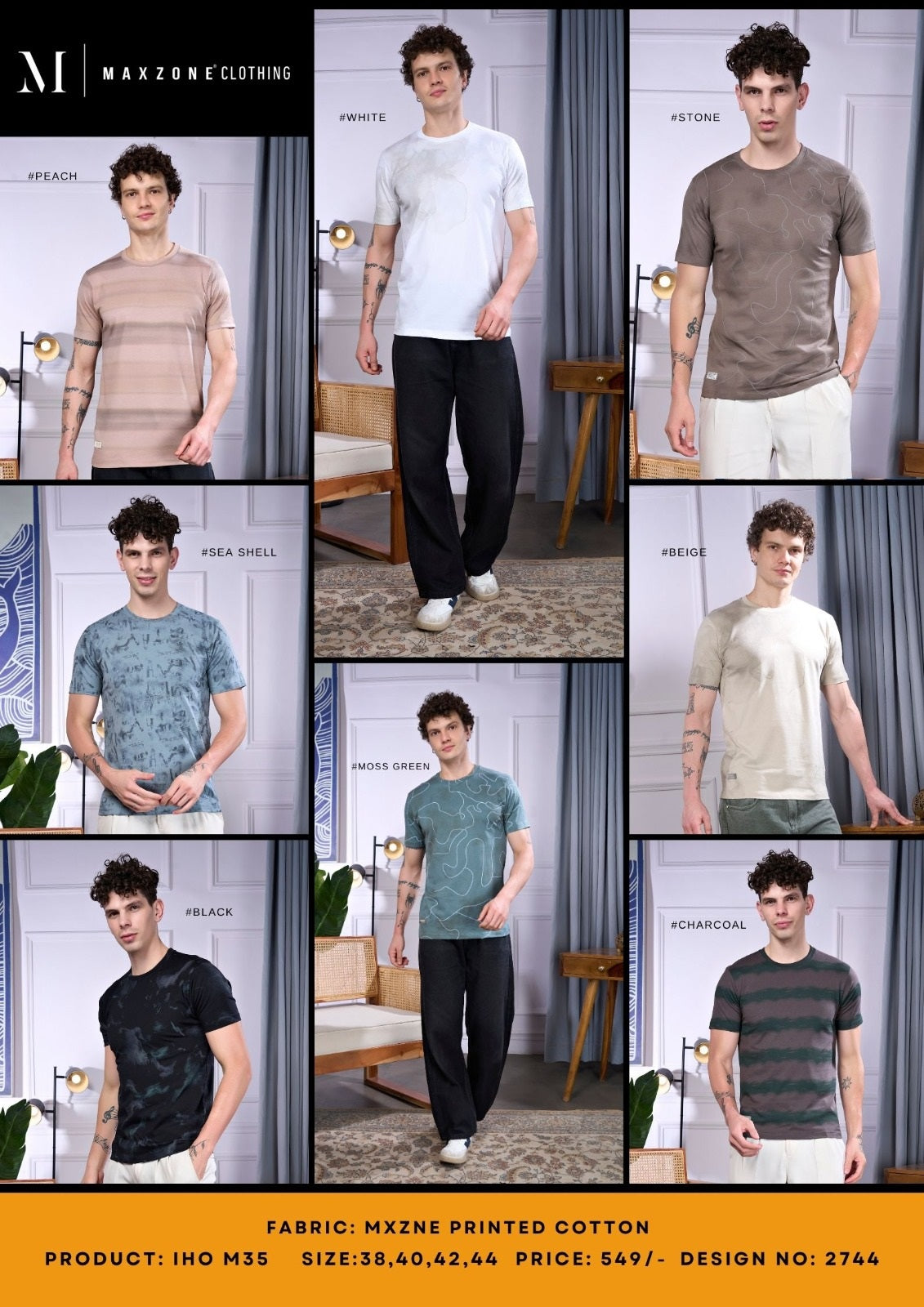 Iho M 35 Dn 2744 Maxzone Clothing Cotton Mens Tshirts Wholesale