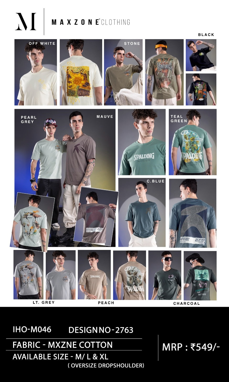 Iho M 46 Dn 2763 Maxzone Clothing Cotton Mens Tshirts Wholesale Price