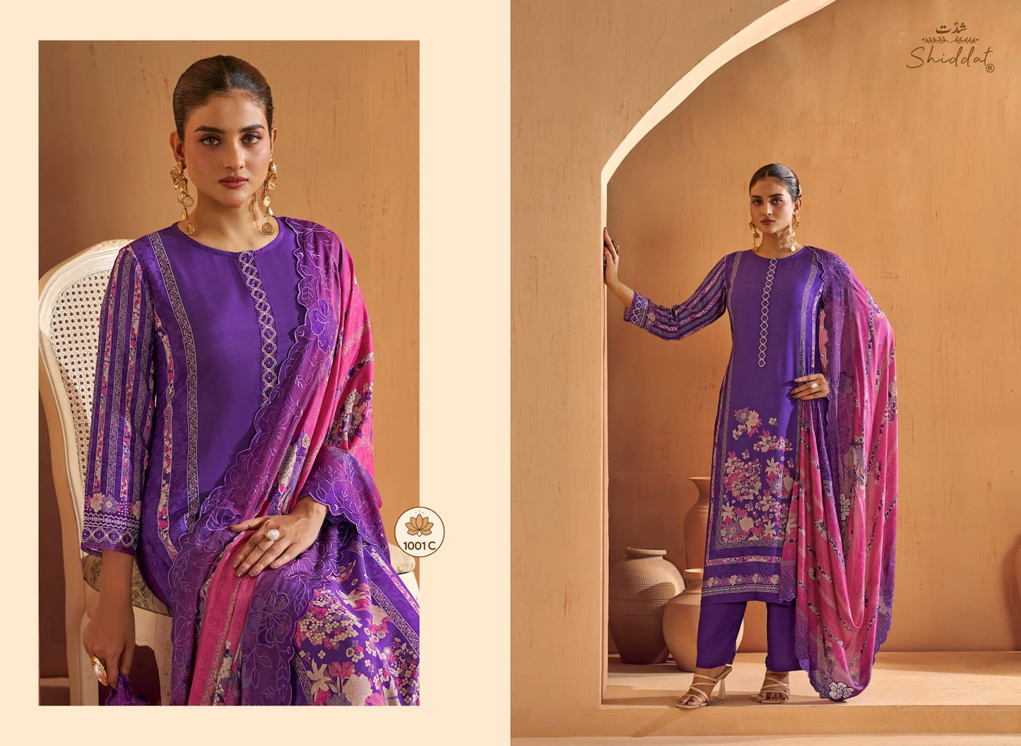 Ikara 1001 Shiddat Muslin Pant Style Suits Wholesaler India