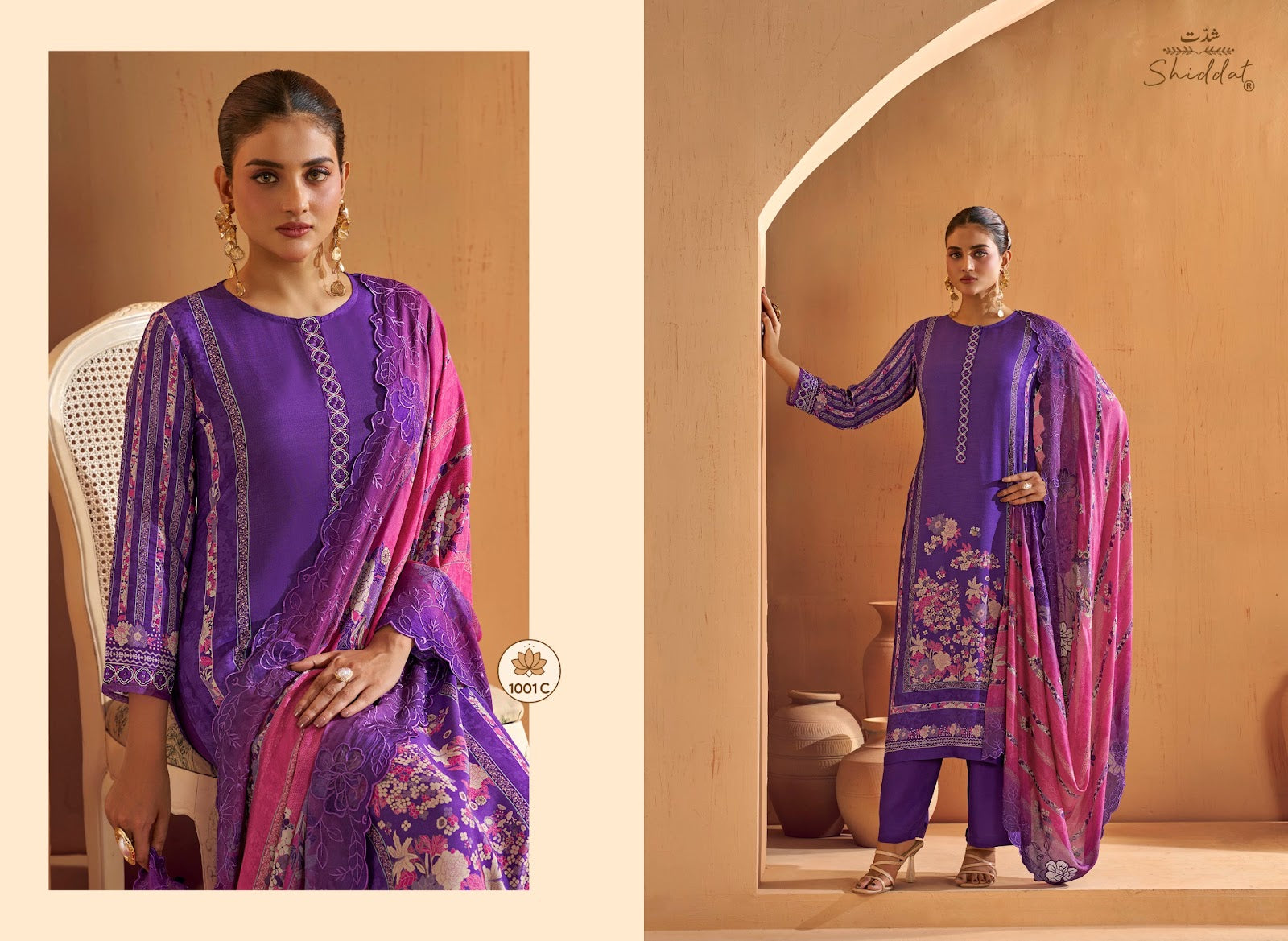 Ikara 1001 Shiddat Muslin Pant Style Suits Wholesaler India