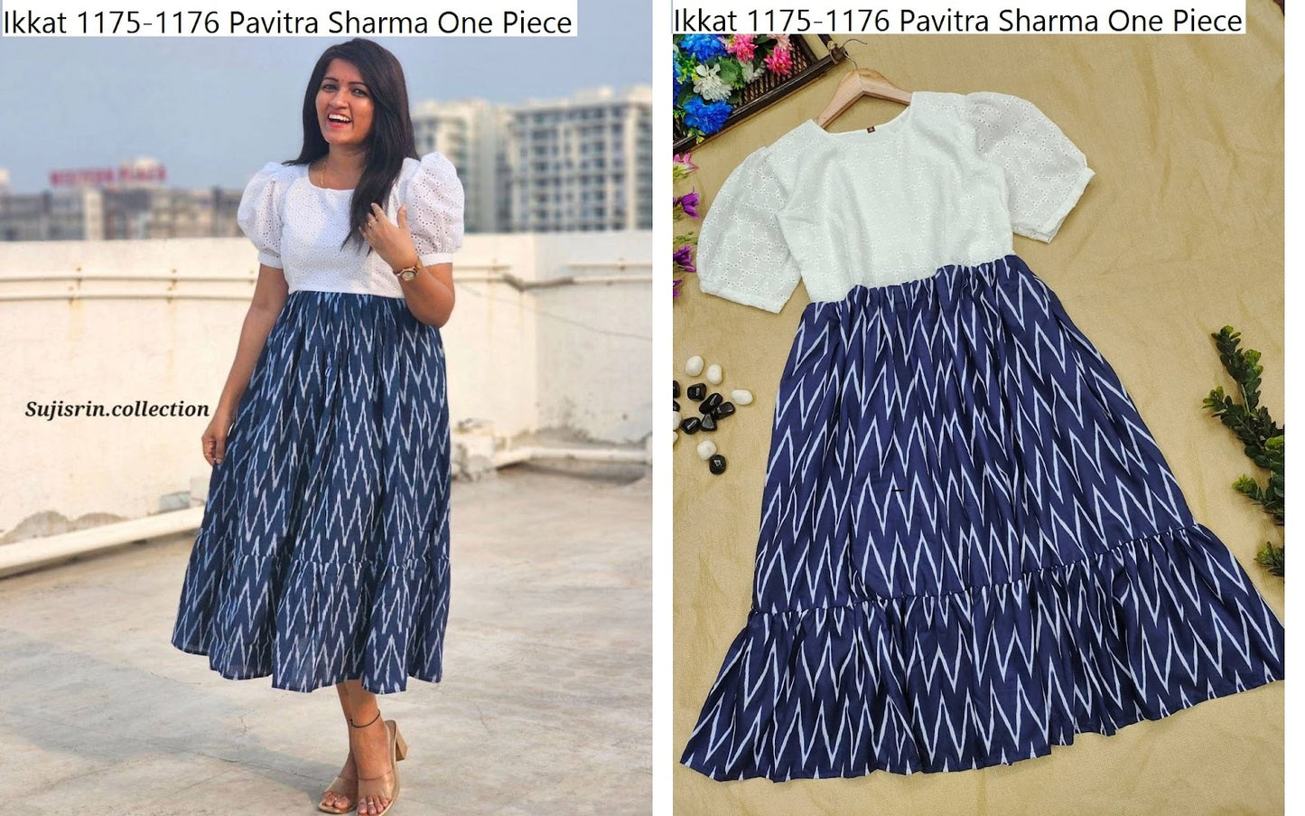 Ikkat 1175-1176 Pavitra Sharma Muslin One Piece Exporter Ahmedabad