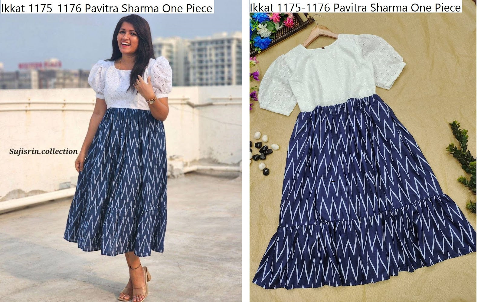 Ikkat 1175-1176 Pavitra Sharma Muslin One Piece Exporter Ahmedabad