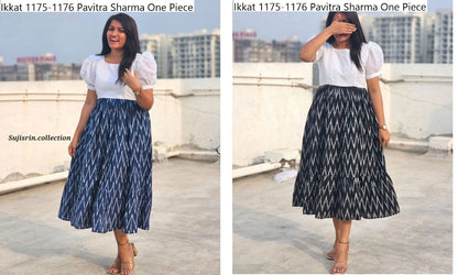 Ikkat 1175-1176 Pavitra Sharma Muslin One Piece Exporter Ahmedabad