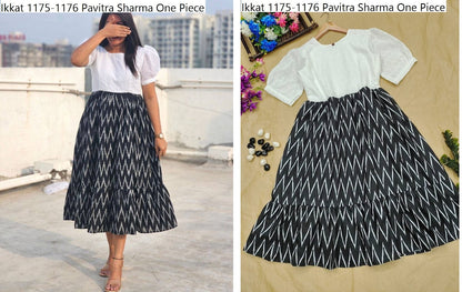 Ikkat 1175-1176 Pavitra Sharma Muslin One Piece Exporter Ahmedabad