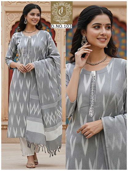 Ikkat Cotton Vol 1 Kcf Readymade Pant Style Suits Wholesaler