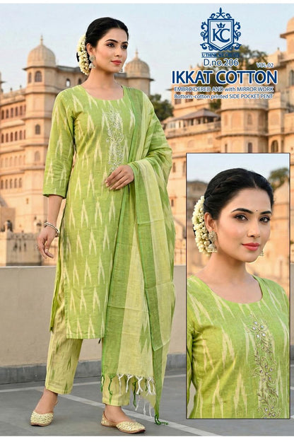Ikkat Cotton Vol 2 Kcf Readymade Pant Style Suits Wholesale Price