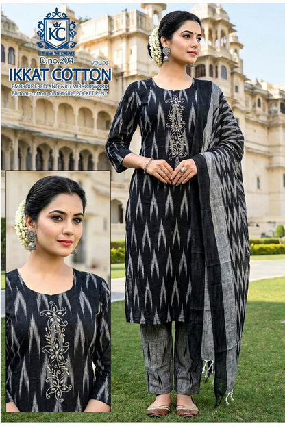 Ikkat Cotton Vol 2 Kcf Readymade Pant Style Suits Wholesale Price