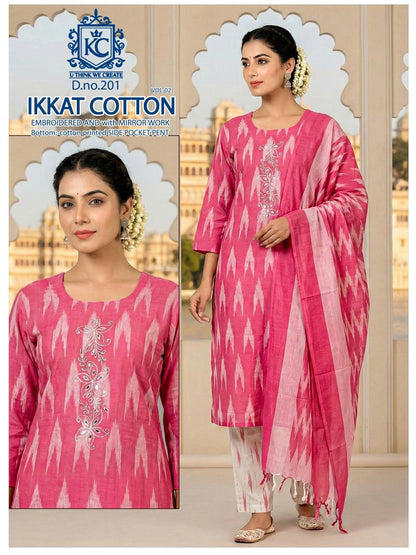 Ikkat Cotton Vol 2 Kcf Readymade Pant Style Suits Wholesale Price