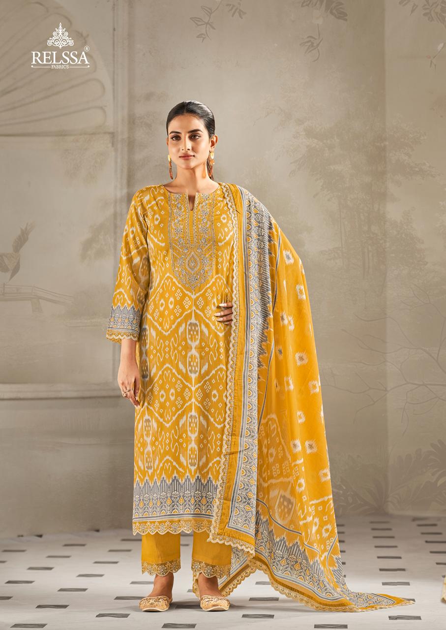 Ikkat Relssa Fabrics Giza Satin Pant Style Suits Supplier India
